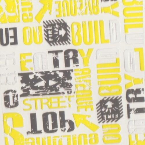 TSAUTOP Size 0.5m x 20m hydrographic film water transfer printing film yellow Letter graffiti pattern TSSY232-4