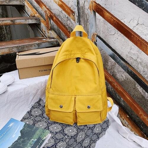 Canvas Bag Korean Casual Backpack Travel Fashion Simple Male and Female Student School Bag Sen Series Backpacks Men and Women