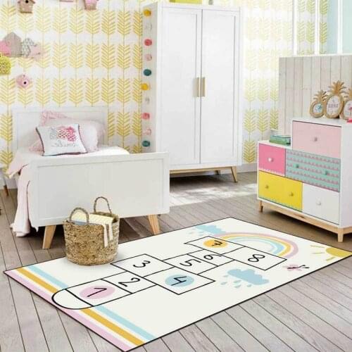 Play Game Simple Cartoon Cute Soft Shaggy Anti Slip Floor Mat Kids Bedroom Bedside Area Rugs Hallway Kitchen Bathroom Carpets