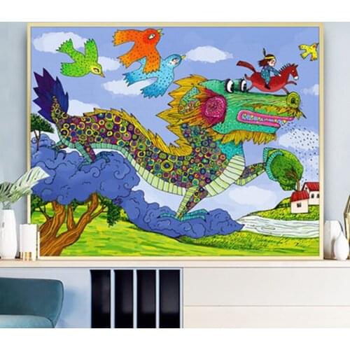 Painting By Numbers Animals Dragons 50x40cm Pictures Oil Painting By Numbers Set Gift Coloring By Numbers Canvas Wall Set