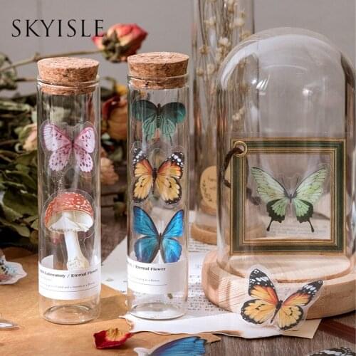 SKYISLE All things collection PET hand tent sticker retro butterfly mushroom Moon Ins transparent DIY phone shell decorative sti