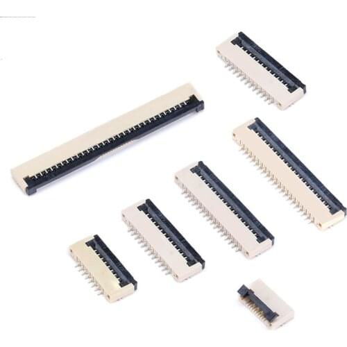 10pcs 1mm Pitch Under Clamshell Socket FPC FFC Flat Cable Connector 4P 5P 6P 8P 10P 12P 14P 16P 20P 22P 24P 30P 34P