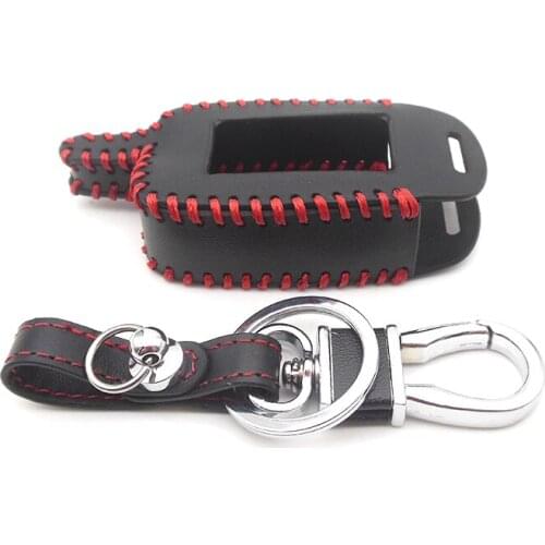 Leather Key Case For Starline A9 A6 A8 A4 Car LCD Alarm Remote Controller Keychain Cover Hand-Made Style