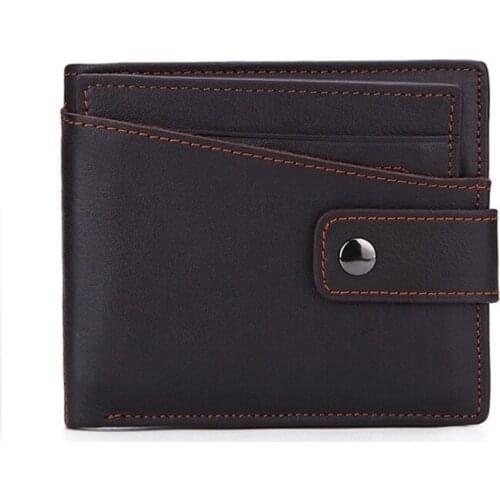 Fashion Mens big capacity leather purse hot selling multi-functional short wallet