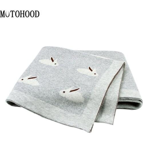 MOTOHOOD Kids Blanket Cute Animal Baby Blankets Knitted Newborn Swaddle Wrap Soft Toddler Sofa Crib Quilt Baby Stroller Blanket