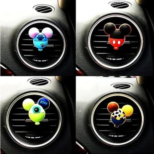 5Pcs Cartoon Perfume Car Wholesale PVC Lovely Vent Fragrance Clip Air Freshener Cute Mouse Auto Accessories Lemon Flavour