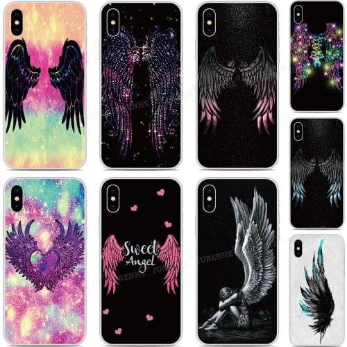 For iPhones 12 Mini 11 Pro XS Max XR X 6 7 8 Plus SE2 SE 2020 Angel Wings Soft Silicone Phone Case For iPod Touch 7 6 5 Cover