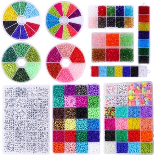 Set Jewelry Making Kit Beads for Bracelets - Bead Craft Kit Set, Glass Pony Seed Letter Alphabet DIY Art and Craft - Valentine f