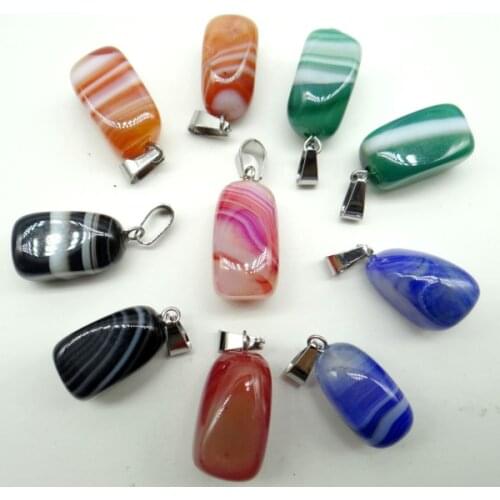 Natural stone streep Paars Geel Zwart Agaat Quartz Crystal Onrege lmatige pendant for diy jewelry making necklaces Accessories