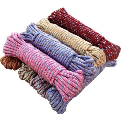 10m Nylon Laundry Hanging Wear-resistant Rope Anti Slip Windproof Household Clothesline Free of Punch for Indoor Home