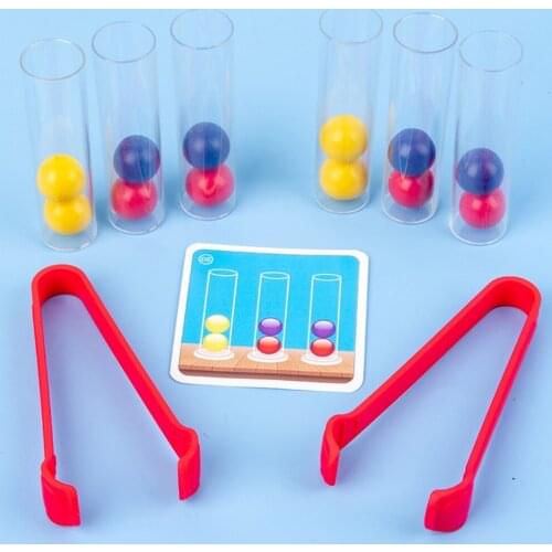 Clip Beads Test Tube Toy Children Logic Concentration Fine Motor Training Game Montessori Teaching Aids Educational Toy