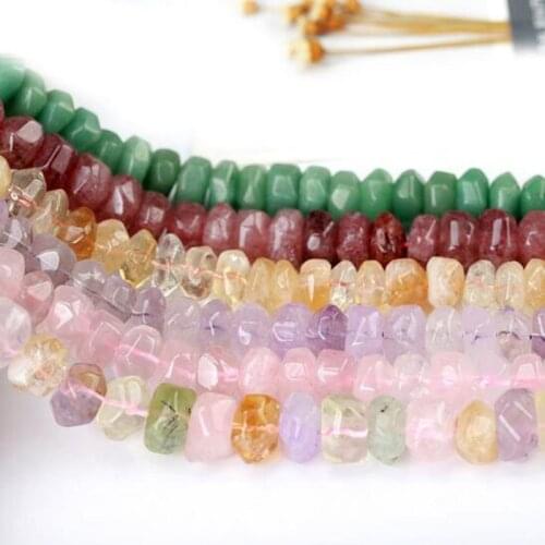 High Quality Natural Stone 8x13mm Faceted Irregular Shape Necklace Bracelet Jewelry Gem Loose Beads 38cm wk193JD
