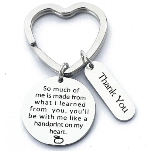 Teachers Day Gift Letter Key Chain Birthday Present For Teacher Thanksgiving Day Gift