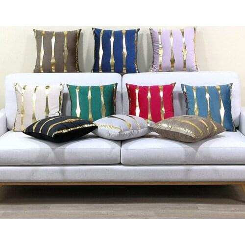Luxury Bronzing Cushion Cover Gold Printed Black and White Pillow Cover Decorative Pillow Case Sofa Golden Pillowcases
