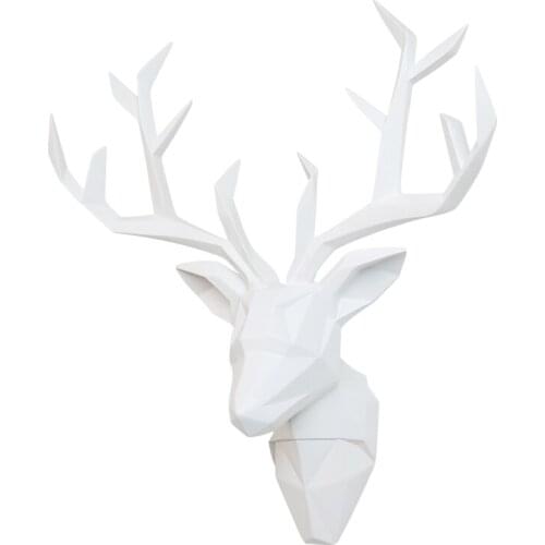 Handmade painted deer head decorative wall hanging wall decoration removable design Nordic retro home bar wall hanging