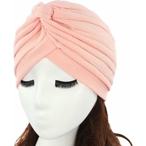 Winter Hat Lady Hair Accessories Simple Elastic Cloth Turban Hat India Cap Muslim Women Hijab Hat Muslim Scarf Cap Wholesale