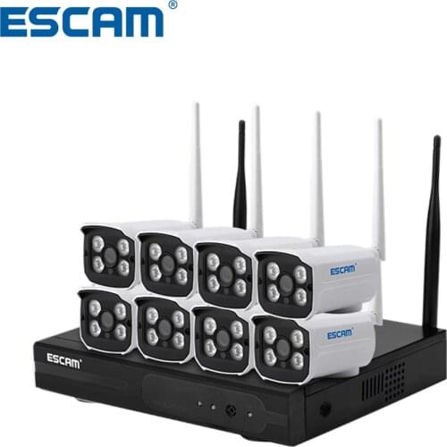 ESCAM WNK803 1080P CCTV system 8CH HD wireless NVR kit Outdoor IR Night Vision IP WIFI CAMERA security system surveillance