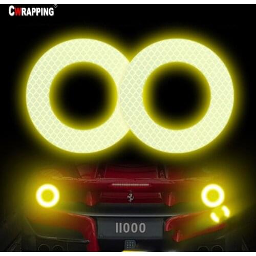 High Visibility Hollow circle Shape car Warning Mark Reflective Tape safety Self Adhesive Sticker for auto Headlight Tail Bike