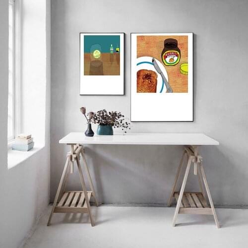 Toast Marmit Wall Art Canvas Print Poster Gin Painting Nordic Decoration Picture for Living Room Home Decor Unframed