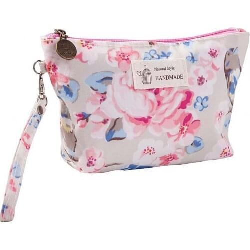 Outdoor Girl Makeup Bag Women Cosmetic Bag Sweet Flower Print Tote Toiletries Organizer Waterproof Female Storage Make up Cases