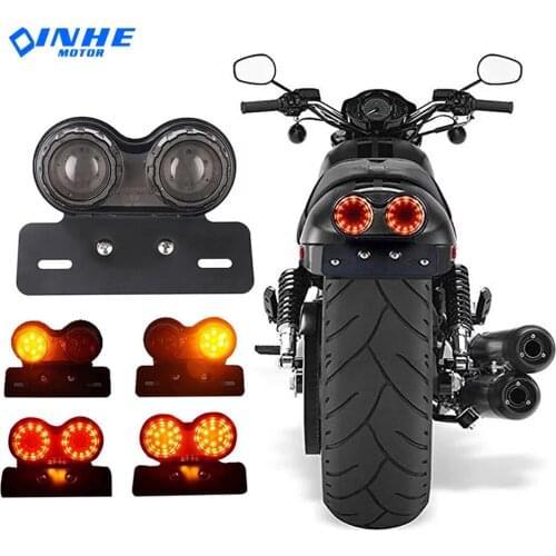 General Modified 12V LED Motorcycle Tail Light Brake Light Turn Signal License Plate Light Retro Multi-Function Led Light Flash
