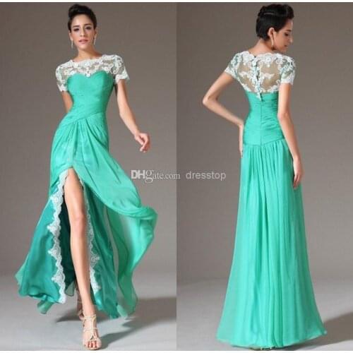Party prom short sleeve vestido de renda 2018 new fashion sexy women appliques long elegant evening Mother of the Bride Dresses