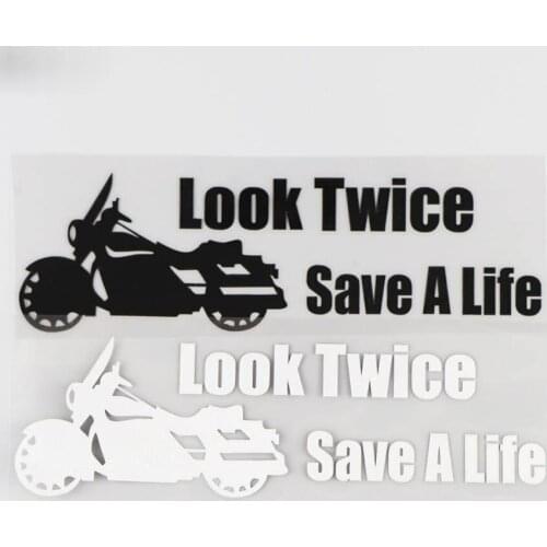 18.1*5.3CM Look Twice Save A Life Vinyl Decal Car Sticker Motorcycle Decor