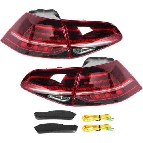 VLAND R-Look Full LED Dynamic Tail Lights Dark Red Lens For Volkswagen Golf MK7/7.5 GTI R 2013-2020