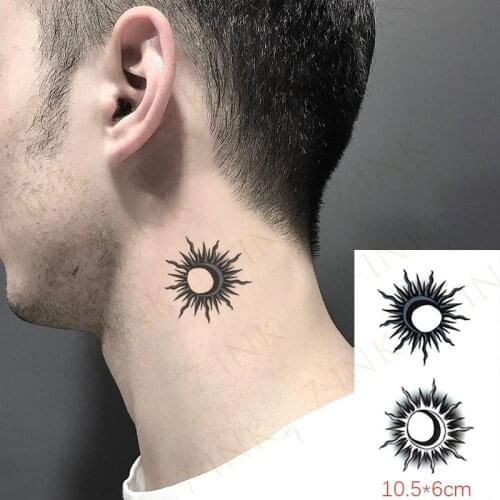 Waterproof Temporary Tattoo Stickers Planet Sun Moon Totem Anime Element Body Art Makeup Fake Tatto Flash Tatoo For Men Women