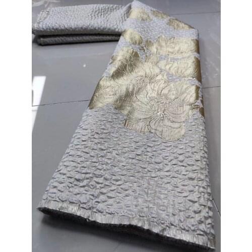 High Quality Brocade Lace Fabric 2021 Gold African Jacquard Fabric French Tulle Lace Fabric For Nigerian Wedding Dress K4888