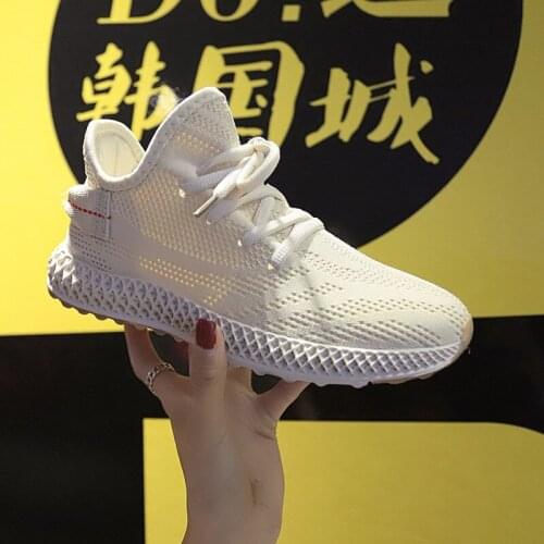 Candy Color Sneakers for Women 2021 Summer New Korean Style Casual Shoes Breathable Woven Student Running Shoes