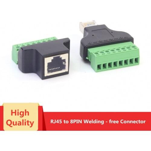 1pcs RJ45 Male or Female to 8Pin No Welding Connector Ethernet LAN Network 8 Pin Connection Terminal Adaptor