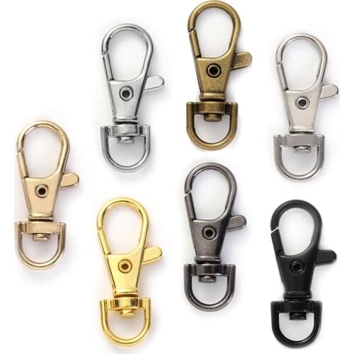 100Pcs/lot Fashion Bag Clasps Lobster Swivel Keychain Trigger Clips Snap Hook Keyring Holder Jewelry Accessories