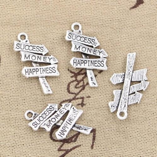 12pcs Charms Signpost Success 25x16mm Antique Making Pendant fit,Vintage Tibetan Silver color,DIY Handmade Jewelry