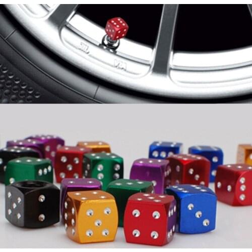 200 Pieces Dice Car Wheel Tire Valve Cap Covers Sticker Universal Aluminum Alloy Die Car Tire Valve Cap Car-styling Decorations