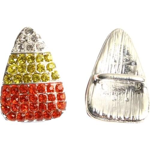24*16mm rhinestone candy corn with slider for Halloween 50PCS BTN-5490