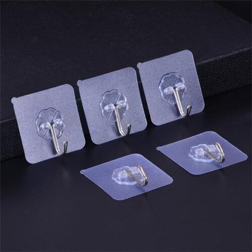 5PCS Hanger Hook Suction Cup Adhesive Wall Vacuum Sucker Heavy Bathroom Transparent Load Rack Stainless Steel Transparent