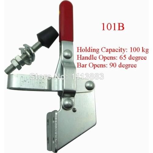 5PCS Vertical Type Toggle Clamp 101B U Shape Bar Flanged Base Holding Capacity 100KG 220LBS