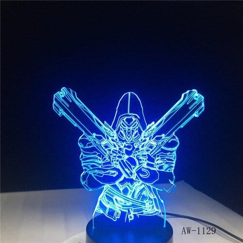 7 Color Changing Visual 3D LED FigureMan Nightlight Novelty Table Lamp Baby Sleep Light Bedroom Bedside Decor Gifts AW-1129