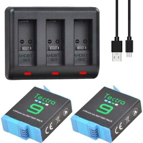 1780mAh Battery for GoPro Hero 9 Battery Pack for AHDBT-901 + USB Charger for Go Pro Hero 9