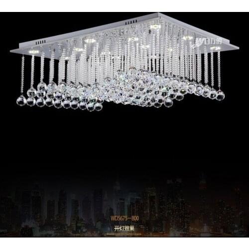 Free shipping for DHL luxury fashion modern flush mount led crystal ceiling light lustre rectangle crystal light for living room