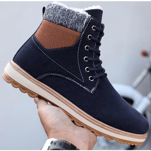 PUPUDA Winter Boots Men Classic Cowboy Boots Mens Ankle Cowboy Boots For Men Fashion Snow Boots High Top Winter Men Casual Shoes