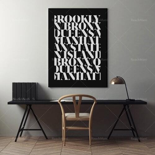 Brooklyn, Bronx, Queens, Manhattan, Staten Island, New York City, New York City, typographie, citations de garçon bête`` art mod