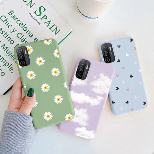 For OPPO A53 A32 Cover Flower Soft Silicone Phone Case For OPPOA53 OPPOA32 Bumper On OPPO A 52 A 32 Protective Bags Shell Etui