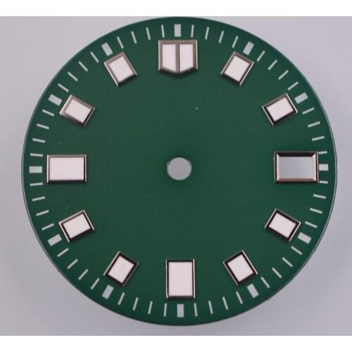 28.5MM Green Sterile watch dial FIT japan NH35 NH36 NH35A Movement luminous dial