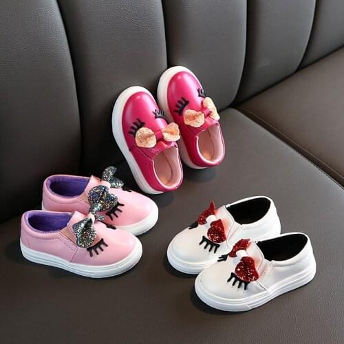 Children Kids Girls Casual Slip On Candy Colors Sneakers For Baby Girls School Flat Sequins Bow Princess Sports Shoes New 2020