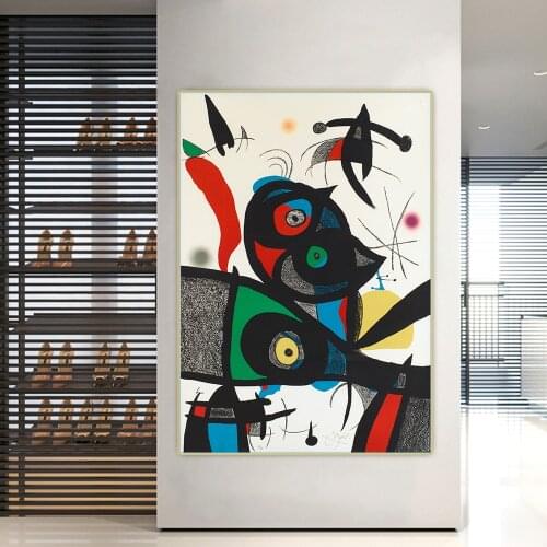 Joan Miro《Oda a Joan Miró: plate 3》Canvas Oil Painting Artwork Poster Picture Wall Hanging Decor Home Living Room Decoration