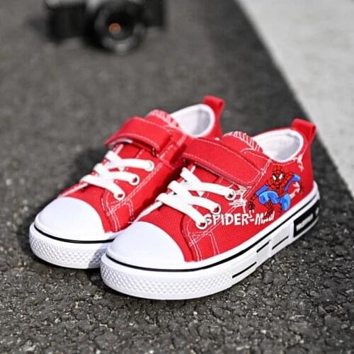 Disney 2021 Summer New Cartoon Spider-man Canvas Boys Kids Shoes For Girl Girls Casual Student Casual Shoes Children Sneakers