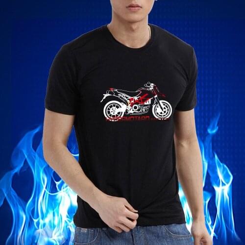 KODASKIN Motorcycle Style 100% Cotton for DUCATI HYPERMOTARD 1100 Casual Short Sleeve O-Neck T Shirt