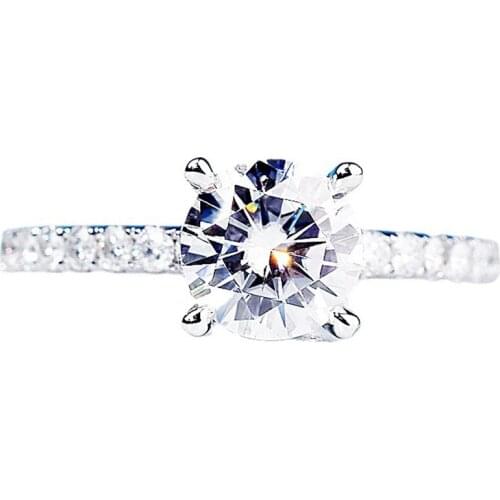 Conspicuous Diamond Real S925 Sterling Silver Rings Women Original Design Mossan Stone Elegant Engagement Wedding Luxury Party